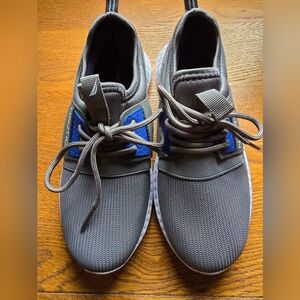 Kids Nautica Gray and Blue Slip On Sneakers with Breathable Mesh